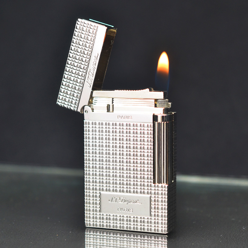 Bật lửa Dupont ô vuông nhỏ màu trắng bạc D29T
