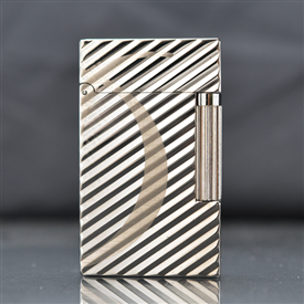 Bật lửa Dupont bạc kẻ chéo lượn sóng chữ D cách đi