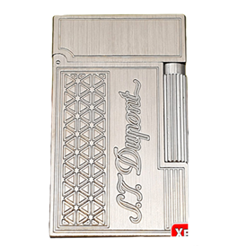 Bật lửa dupont bạc kẻ khắc chữ S.T.Dupont D34T