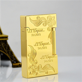 Bật lửa Dupont nguyên khối vàng hoa văn chìm D22