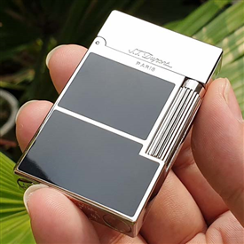 Bật lửa Dupont sơn mài men đen viền vàng D152