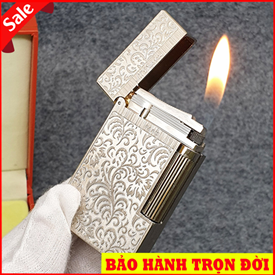 Bật lửa S.T.Dupont khắc hoa văn Bạc D10T