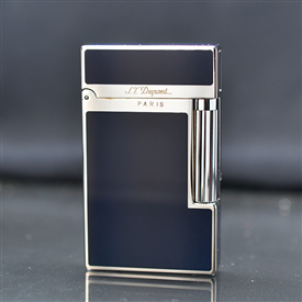 Bật lửa ST Dupont sơn mài xanh đen viền bạc D230